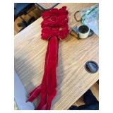 3pcs Large Red Velvet Bows for Holiday Decor (