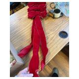 3pcs Large Red Velvet Bows for Holiday Decor (