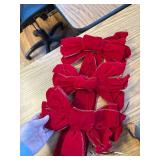 3pcs Large Red Velvet Bows for Holiday Decor (