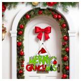 Merry Christmas Hanging Sign, Wooden Door Decorations, Xmas Decor