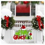 Merry Christmas Hanging Sign, Wooden Door Decorations, Xmas Decor
