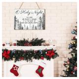 Wesiti Christmas Nativity Scene Wood Door Hanger Sign (White)