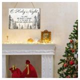 Wesiti Christmas Nativity Scene Wood Door Hanger Sign (White)