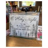 Wesiti Christmas Nativity Scene Wood Door Hanger Sign (White)