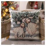 DFXSZ Christmas Pillow Covers 18x18 Set of 4 Winter Farmhouse