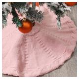 Mini Pink Tree Skirt,18 Inch, Christmas Tree Farmhouse Decor