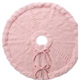 Mini Pink Tree Skirt,18 Inch, Christmas Tree Farmhouse Decor