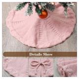 Mini Pink Tree Skirt,18 Inch, Christmas Tree Farmhouse Decor