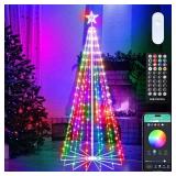 $120 7ft Smart Christmas Cone Tree LED Lights with Music Sync