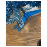 Juegoal 4 FT Pre-lit Xmas Tree, Green Tinsel, 70 LED Lights