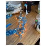 Juegoal 4 FT Pre-lit Xmas Tree, Green Tinsel, 70 LED Lights