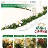 Joyhalo 9ft Garland with Lights, Battery Operated, Gold