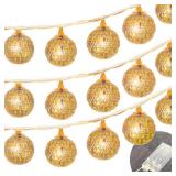 Betus 10Ft 20 LED Moroccan Globe Fairy String Lights