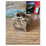 Whaline Christmas Tiered Tray Decor Books with Berries Sign.