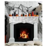 Christmas Mantle Scarf 70x17 Inch, Snowflake Fireplace Cover