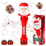 Christmas Bubble Wand Toys, Musical & Light Up Automatic Machine