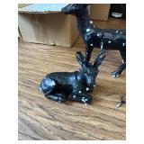 DN DECONATION Black Reindeer Figurine Set, Resin Home Decor