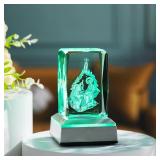 YWHL 3D Crystal Easter Jesus Nativity Scene with Light Base