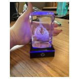 YWHL 3D Crystal Easter Jesus Nativity Scene with Light Base
