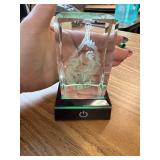 YWHL 3D Crystal Easter Jesus Nativity Scene with Light Base