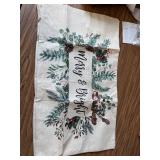 Merry & Bright Xmas Pillow Cover 12x20 inch - Mistletoe Pine Berry