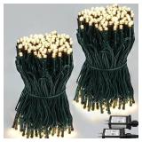 2-Pack 66FT 200 LED Christmas Lights, 13 Modes, Extendable