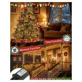 2-Pack 66FT 200 LED Christmas Lights, 13 Modes, Extendable
