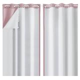 50"W x 92"L (Pack of 2) Simplebrand 100% Blackout Greyish White Curtain Liners 2 Panles Set, 100% Darkening Blackout Thermal Insulated Curtain Liner for 95 96 Inch Living Room Curtain with 18 Pieces R