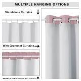 50"W x 92"L (Pack of 2) Simplebrand 100% Blackout Greyish White Curtain Liners 2 Panles Set, 100% Darkening Blackout Thermal Insulated Curtain Liner for 95 96 Inch Living Room Curtain with 18 Pieces R