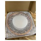 13 13 Rose Gold Bead Acrylic Charger Plates 13", Set 10PCS Acrylic Round Table Charger Plates Decoration Dinner,Wedding,Party,Event(Acrylic Round Rose Gold10)
