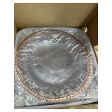 13 13 Rose Gold Bead Acrylic Charger Plates 13", Set 10PCS Acrylic Round Table Charger Plates Decoration Dinner,Wedding,Party,Event(Acrylic Round Rose Gold10)