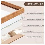 18x24, 1P 18 x 24 Poster Frame, USA-Sourced Natural Cherry Wood Picture Frame with Tempered Glass, Handcrafted Rounded Corner 18x24 Wooden Frame Matted to 16x20 Photos, Horizontal or Vertical Wall Mou