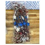 4 Sets Labor Day Centerpieces for Tables Red White and Blue American Patriotic Flowers Decorations Include 11.81 Inch Artificial Berry Stem Stars Picks and Vase for Home Office
