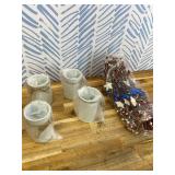 4 Sets Labor Day Centerpieces for Tables Red White and Blue American Patriotic Flowers Decorations Include 11.81 Inch Artificial Berry Stem Stars Picks and Vase for Home Office