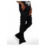 Gentry Black Stacked Flare Jean