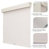 Joydeco No Drill Blackout Shades, Free-Stop Cordless Roller Shades, UV Protection, Thermal Insulated Blinds for Indoor Windows, Easy Install Window Blinds for Home and Office (Beige, 22" W X 75" H)