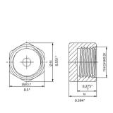 1/4 in. OD Compression Brass Cap Fitting