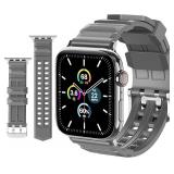 Compatible with Apple Watch Band 41mm 40mm 38mm Men, Sport Breathable Band Soft Silicone Strap Replacement for Apple Watch Series 7 6 5 4 3 2 1 SE(Dark Grey, 38mm/40mm/41mm)