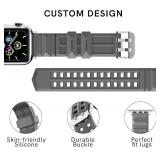 Compatible with Apple Watch Band 41mm 40mm 38mm Men, Sport Breathable Band Soft Silicone Strap Replacement for Apple Watch Series 7 6 5 4 3 2 1 SE(Dark Grey, 38mm/40mm/41mm)