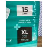 SUNKISS TrustPlus Adult Diapers, Incontinence Briefs with Tabs for Men and Women, Unisex, S/M, 15 Ct