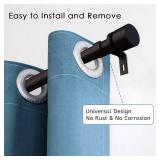 Curtain Rods for Windows 16 to 28 Inches Adjustable Length 1 Inch Diameter Window Curtain Rod with Aluminium End Cap, Antique Bronze