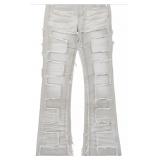 Boys Shake Light Grey Stacked Flare Jean