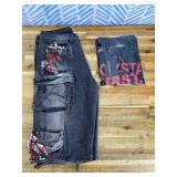 Boys Saxon Black/Red T-Shirt/Denim Cargo Jort Set