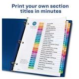 Avery A-Z Dividers for 3 Ring Binders, 26 Tabs per Set, Customizable Table of Contents, Multicolor Tabs