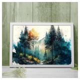 Generic Watercolor Forest Poster Forest Wall Art Serenity Nature Landscape Wall Decor Modern Rustic Scenic Nature Prints 16x24inch Unframed, 16.00