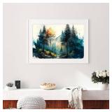 Generic Watercolor Forest Poster Forest Wall Art Serenity Nature Landscape Wall Decor Modern Rustic Scenic Nature Prints 16x24inch Unframed, 16.00