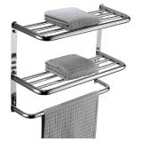 LUANT Bathroom Shelf 3-Tier Wall Mounting Rack with Towel Bars
