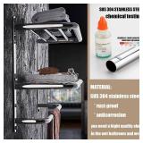 LUANT Bathroom Shelf 3-Tier Wall Mounting Rack with Towel Bars