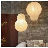 Large Paper Lanterns 27 inch Paper Lamp Shades Hanging Gourd & Oval Large White Modern Pendant Light for Bedroom Living Room Boho Home Decor Wedding Gift Restaurant Display