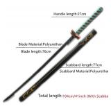 damdos Halloween Prop Anime Cosplay Sword, Demon Foam Swords,41" Demo Fantasy Agatsuma Zenitsu Swords Satoman Tanjirou Swords Shinazugawa Sanemi Birthday Gifts(Kochou Shinob)